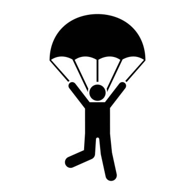 Man parachute skydiving travel icon. Element of pictogram adventure illustration vector
