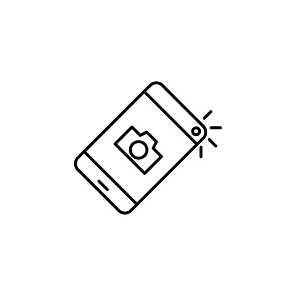 Selfie Camera Icon Simple Line Outline Vector Addiction Icons Website — Stok Vektör