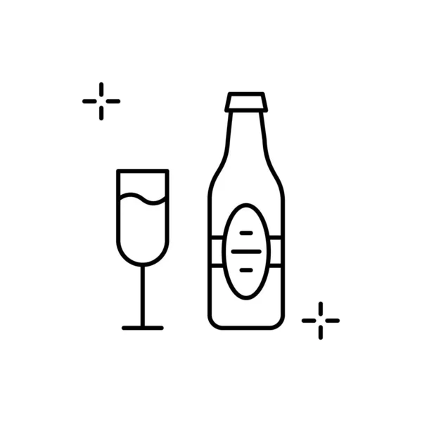 Wine Addictions Goblet Icon Simple Line Outline Vector Elements Addictive — 스톡 벡터