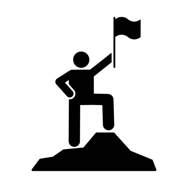 Man adventure flag mountain icon. Element of pictogram adventure illustration vector