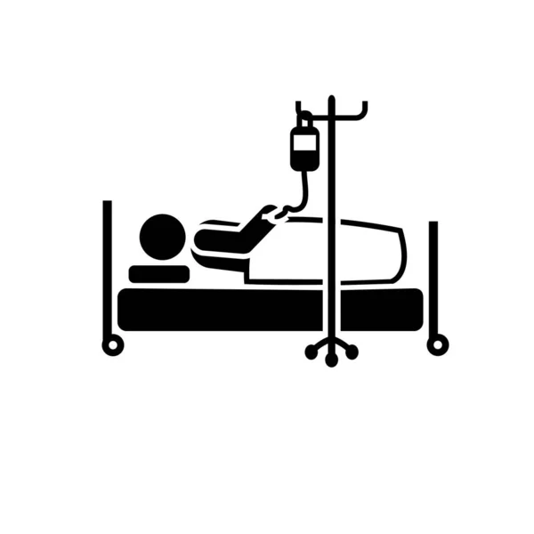 Кровать Кровь Больница Пациент Больная Икона Элемент Aedes Комар Икона — стоковый вектор