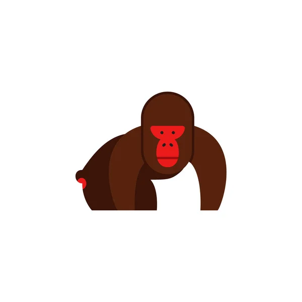 Monkey Ape Gorilla Icon Element Color African Safari Icon Premium — Stock Vector