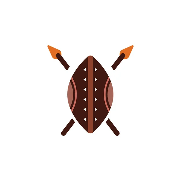Weapon Shield Arrows Icon Element Color African Safari Icon Premium — Stockvector