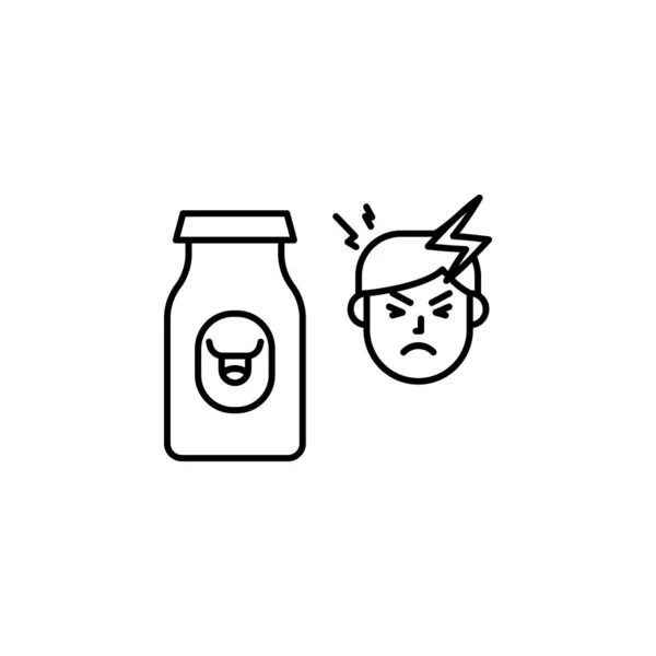 Dairy Allergic Face Icon Element Problems Allergies Icon Thin Line — Vector de stock