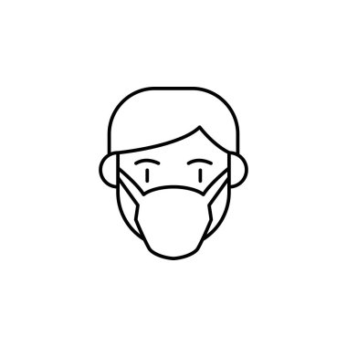 Mask, sick ,allergic reaction icon. Element of problems with allergies icon. Thin line icon for website design and development, app development. Premium icon on white background