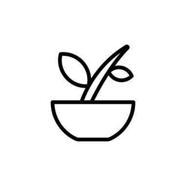 Bowl leaf herb icon. Simple line, outline vector elements of alternative medicine icons for ui and ux, website or mobile application on white background