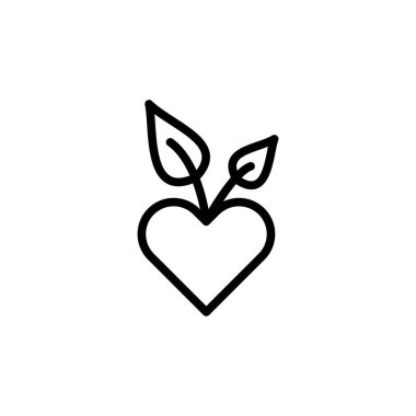 Heart love leaf icon. Simple line, outline vector elements of alternative medicine icons for ui and ux, website or mobile application on white background