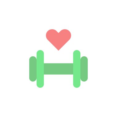 Gym dumbbell heart icon. Simple color vector elements of alternative medicine icons for ui and ux, website or mobile application on white background