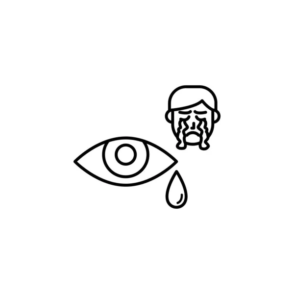 Cry Eye Tear Allergic Face Icon Element Problems Allergies Icon — Vector de stock
