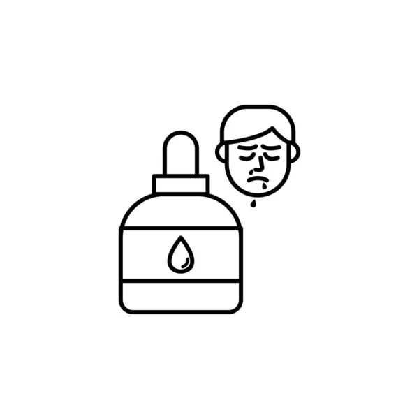 Nasal Spray Allergic Face Icon Element Problems Allergies Icon Thin — Image vectorielle