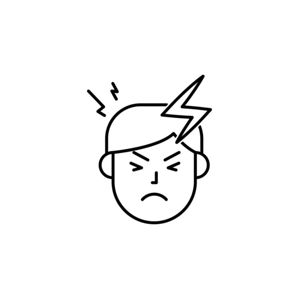 Headache Pain Allergic Icon Element Problems Allergies Icon Thin Line — Vettoriale Stock