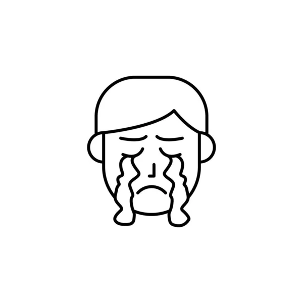 Cry Tear Allergic Reaction Icon Element Problems Allergies Icon Thin — 스톡 벡터