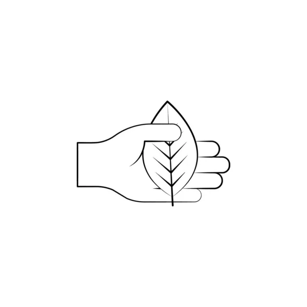 Herbal Hand Plant Icon Element Alternative Medicine Icon Mobile Concept — Stockvektor