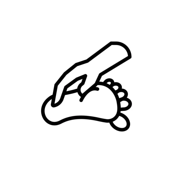 Reflexology Hand Toe Icon Simple Line Outline Vector Elements Alternative — Stok Vektör