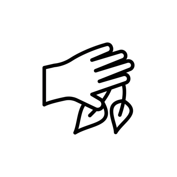 Hand Herb Leaf Icon Simple Line Outline Vector Elements Alternative — Image vectorielle