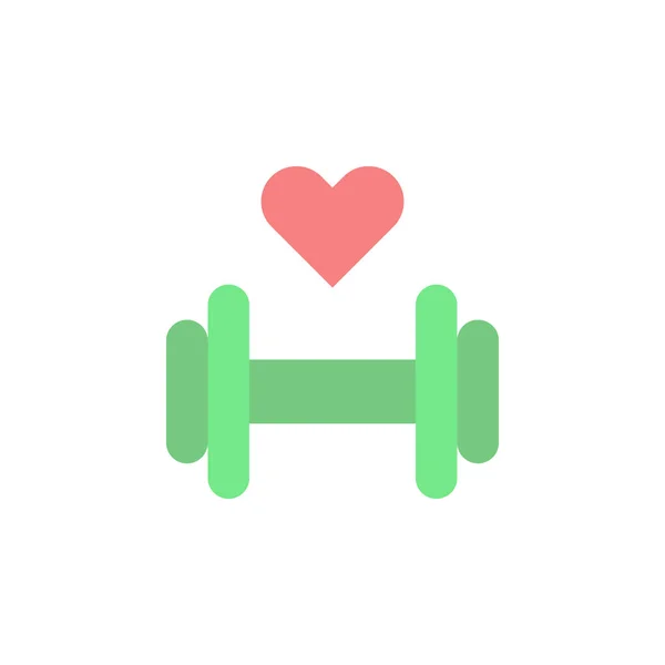 Gym Dumbbell Heart Icon Simple Color Vector Elements Alternative Medicine — 图库矢量图片