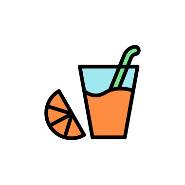 Drink glass orange icon. Simple color with outline vector elements of alternative medicine icons for ui and ux, website or mobile application on white background
