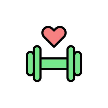 Gym dumbbell heart icon. Simple color with outline vector elements of alternative medicine icons for ui and ux, website or mobile application on white background