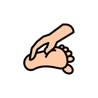 Reflexology hand toe icon. Simple color with outline vector elements of alternative medicine icons for ui and ux, website or mobile application on white background