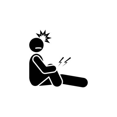 Ache, cramp, leg, pain icon. Element of amyotrophic lateral sclerosis icon on white background
