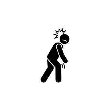 Cramp, pain, leg icon. Element of amyotrophic lateral sclerosis icon on white background
