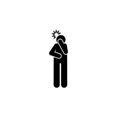 Stomach ache, problem icon. Element of amyotrophic lateral sclerosis icon on white background