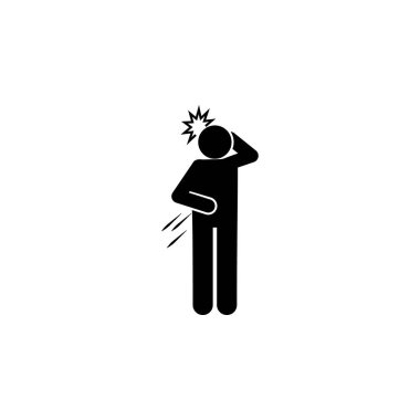 Man, pain, ache icon. Element of amyotrophic lateral sclerosis icon on white background