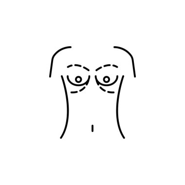 Breast enlarge, augment woman icon. Element of beauty and anti aging icon for mobile concept and web apps. Thin line Breast enlarge, augment woman icon can be used for web on white background