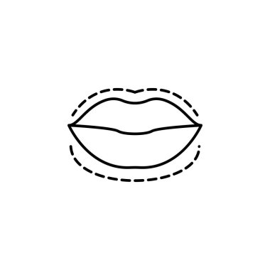 Lips botox enlarge augment icon. Element of beauty and anti aging icon for mobile concept and web apps. Thin line Lips botox enlarge augment icon can be used for web and mobile on white background