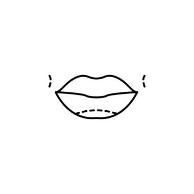 Lips botox enlarge augment icon. Element of beauty and anti aging icon for mobile concept and web apps. Thin line Lips botox enlarge augment icon can be used for web and mobile on white background