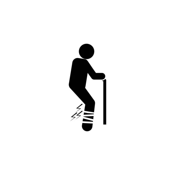 Leg Difficulty Patient Icon Element Amyotrophic Lateral Sclerosis Icon White — Vector de stock