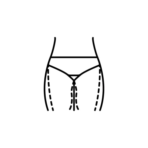 Beauty Cellulite Leg Thin Icon Element Beauty Aging Icon Mobile — ストックベクタ