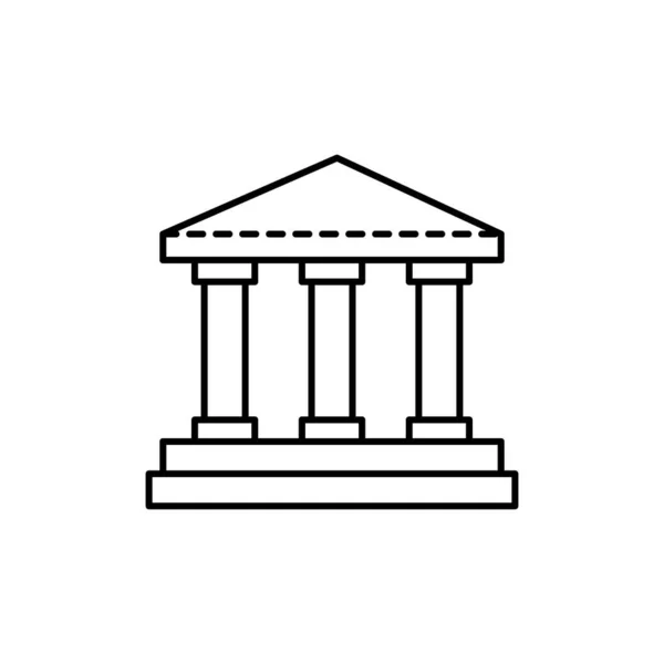 Museum Building Icon Simple Line Outline Vector Elements Archeology Website — Vetor de Stock
