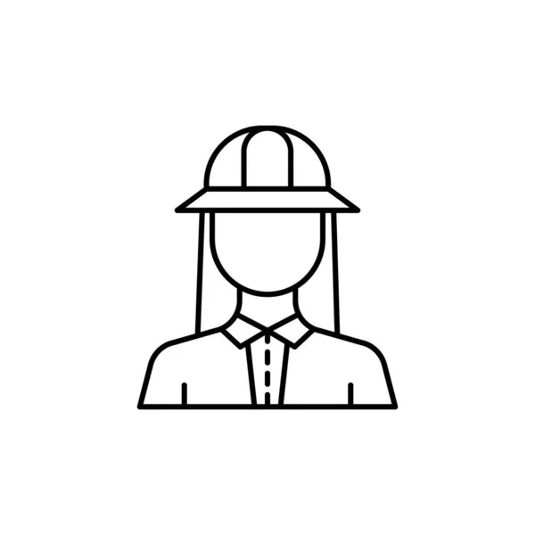 Woman Archaeologist Avatar Icon Simple Line Outline Vector Elements Archeology — Image vectorielle