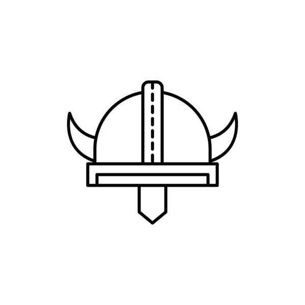 Viking Helmet Icon Simple Line Outline Vector Elements Archeology Website — Stockvektor