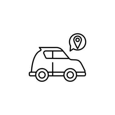 Smart car location icon. Element of artificial intelligence icon for mobile concept and web apps. Thin line Smart car location icon can be used for web and mobile on white background
