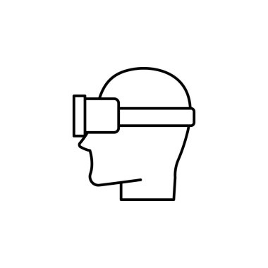 vr glasses virtual reality, human icon. Element of artificial intelligence icon for mobile concept and web apps. Thin line vr glasses virtual reality, human icon on white background