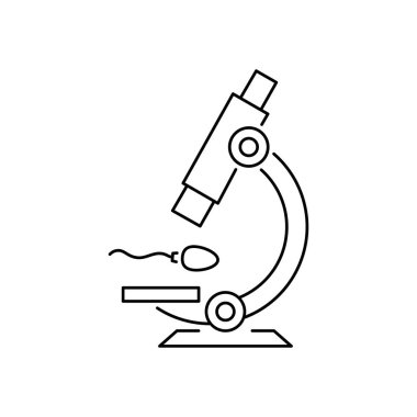 Microscope sperm icon. Simple line, outline vector of artificial insemination icons for ui and ux, website or mobile application on white background