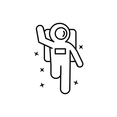 Greeting, cosmonaut, job icon. Element of astronaut icon on white background