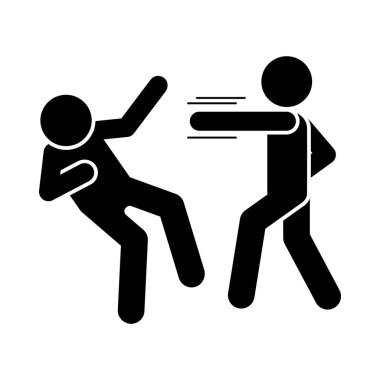 Fight punch men icon. Simple pictogram of fighting icons for ui and ux, website or mobile application on white background