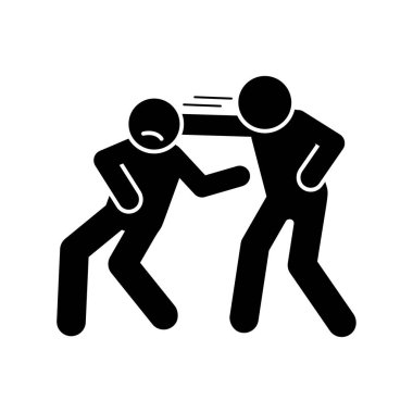 Attack men angry icon. Simple pictogram of fighting icons for ui and ux, website or mobile application on white background