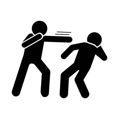 Eye assault men icon. Simple pictogram of fighting icons for ui and ux, website or mobile application on white background
