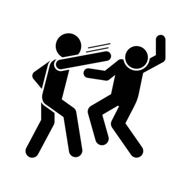 Men kick punch icon. Simple pictogram of fighting icons for ui and ux, website or mobile application on white background