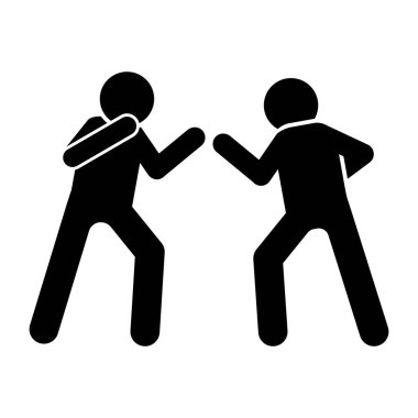 Kickboxing men icon. Simple pictogram of fighting icons for ui and ux, website or mobile application on white background