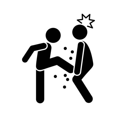 Groin kick groin icon. Simple pictogram of fighting icons for ui and ux, website or mobile application on white background