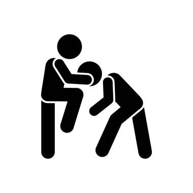 Head hit men icon. Simple pictogram of fighting icons for ui and ux, website or mobile application on white background