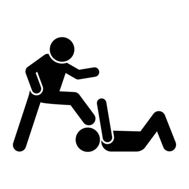 Foot men kick icon. Simple pictogram of fighting icons for ui and ux, website or mobile application on white background