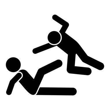 Shoot men hit icon. Simple pictogram of fighting icons for ui and ux, website or mobile application on white background