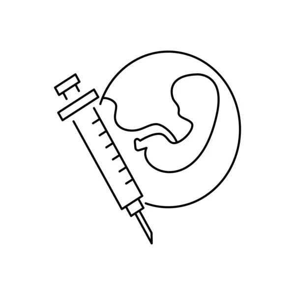 Embryo Injection Icon Simple Line Outline Vector Artificial Insemination Icons — Vettoriale Stock