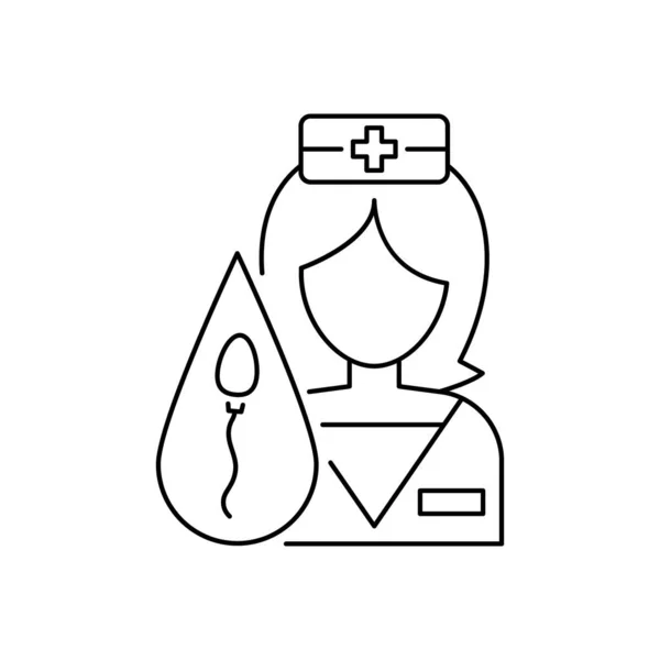 Икона Медсестры Простая Линия Очертание Вектора Искусственного Оплодотворения Укс Сайт — стоковый вектор